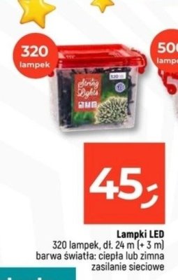 Lampki LED 320 lampek, dł. 24 m (+ 3 m), barwa światła: ciepła lub zimna, zasilanie sieciowe promocja w Dealz