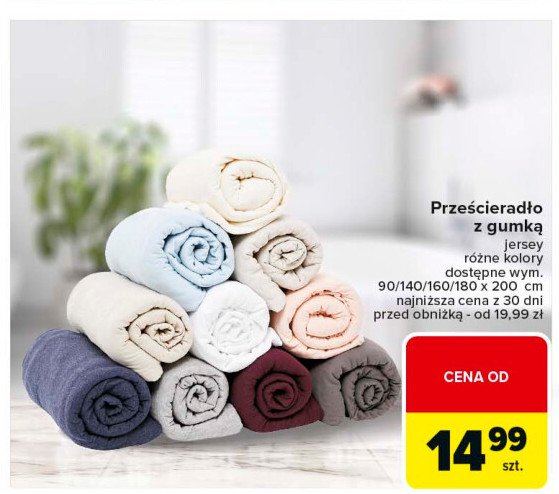 Prześcieradło z gumką jersey 90 x 200 cm promocja