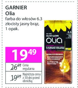 Farba do włosów złocisty jasny brąz 6.3 Garnier olia promocja