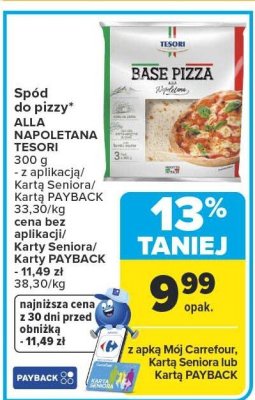 Spód do pizzy ALLA NAPOLETANA TESORI promocja w Carrefour