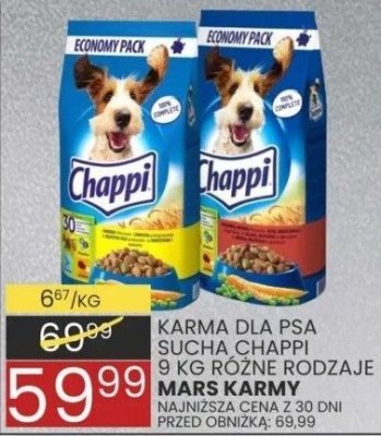 Karma dla psa sucha Chappi 9 kg różne rodzaje Marspol promocja w Wafelek
