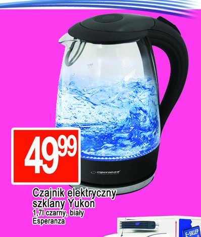 Czajnik szklany yukon czarny Esperanza promocja