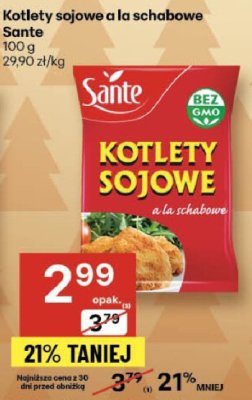 Kotlety sojowe a la schabowe Sante promocja w Delikatesy Centrum