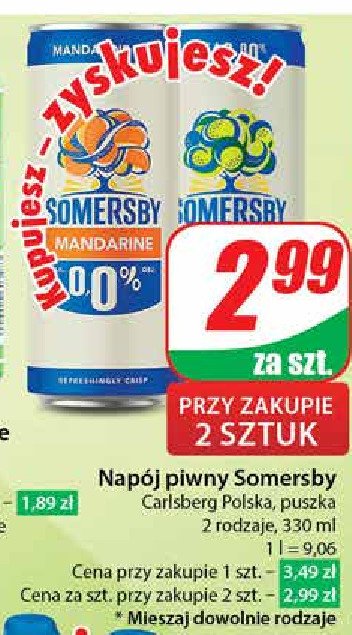 Piwo Somersby pear 0.0% promocja