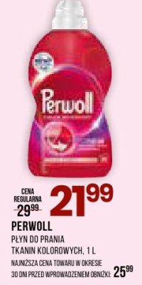 Płyn do prania PERWOLL tkanin kolorowych promocja w Drogerie Natura