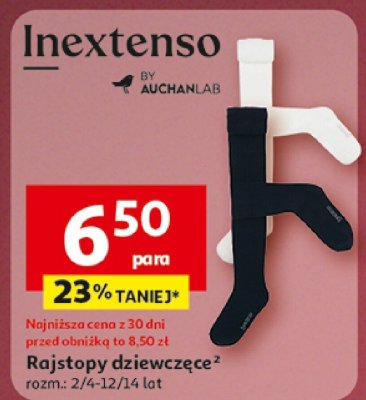 Rajstopy dziewczęce rozm.: 2/4-12/14 lat Inextenso promocja w Auchan