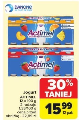 Jogurt ACTIMEL różne rodzaje promocja w Carrefour