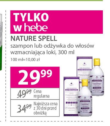 Szampon stymuluj膮cy wzrost w艂os贸w Nature spell promocja