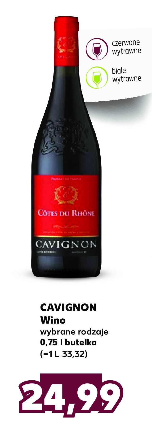 Wino CAVIGNON COTES DU RHONE promocja