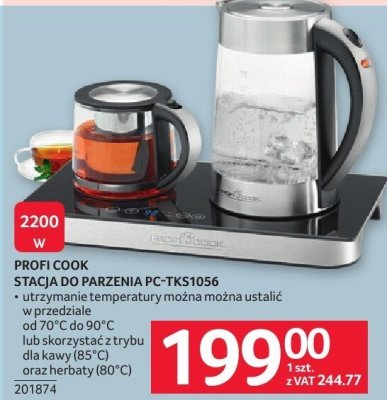 Czajnik PROFI COOK STACJA PARZENIA I CZAJNIK PC-TKS1056 promocja w Selgros