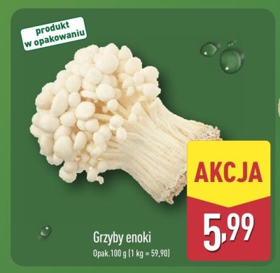 Grzyby enoki promocja w Aldi