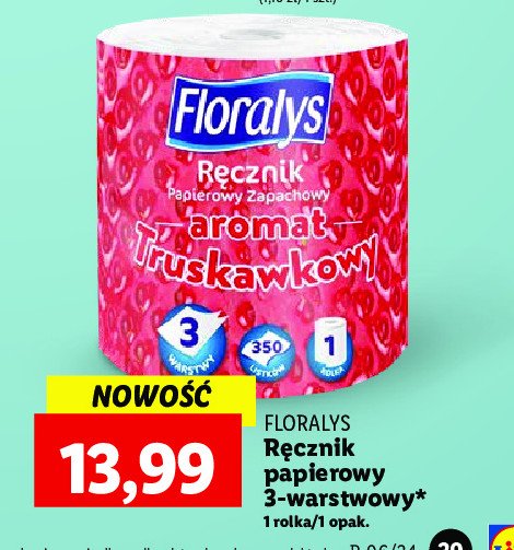 Ręcznik papierowy aromat truskawkowy Floralys promocja