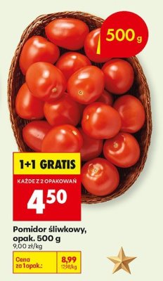 Pomidor śliwkowy opak. 500 g Biedronka promocja w Biedronka