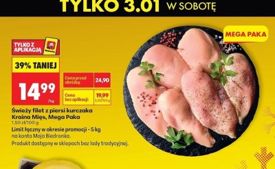 Filet z piersi kurczaka świeży Kraina Mięs, Mega Paka promocja w Biedronka
