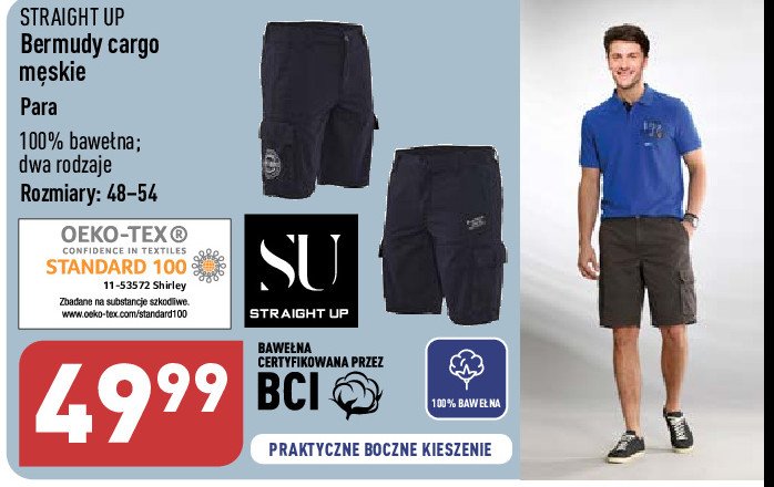 Bermudy m臋skie cargo 48-54 Straight up promocja