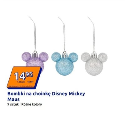 Bombki na choinkę Mickey Mouse 9 szt. promocja w Action