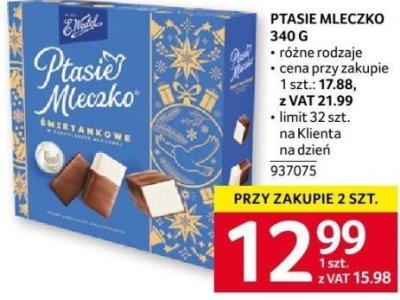 Mleczko ptasie 340g różne rodzaje promocja w Selgros