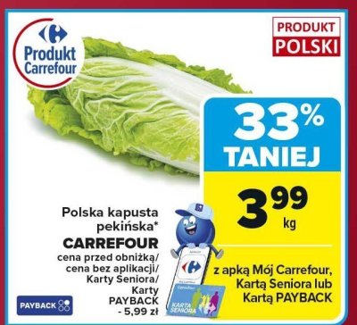 Polska kapusta pekińska  promocja w Carrefour Market