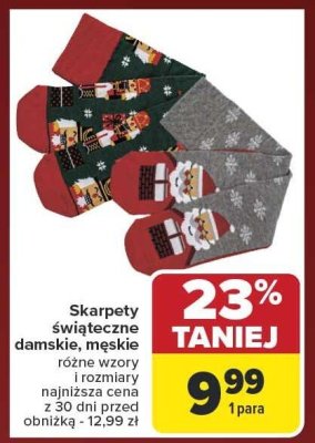 Skarpety świąteczne damskie, męskie TEX promocja w Carrefour