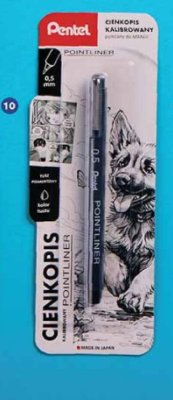 Cienkopis kalibrowany z czarnym tuszem pigmentowym  promocja w Biedronka