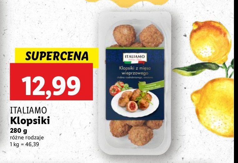 Klopsiki z mi臋sa wieprzowego z nadzieniem z pomidorami i bazyli膮 Italiamo promocja