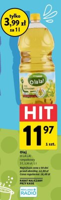 Olej rzepakowy O LA LA! promocja w Intermarche