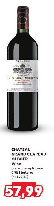 Wino Chateau grand clapeau olivier haut-medoc promocja w Kaufland