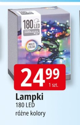 Lampki 180 LED różne kolory promocja w Leclerc