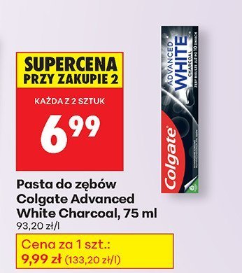 Pasta do zębów Advanced White Charcoal promocja w Biedronka