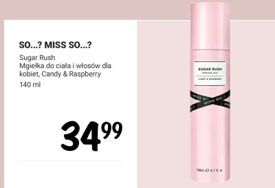 Mgiełka do ciała i włosów dla kobiet Sugar Rush Candy & Raspberry  promocja w Rossmann