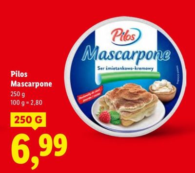 Mascarpone Pilos ser śmietankowo-kremowy promocja w Lidl