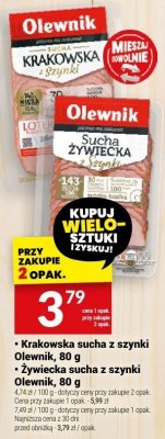 Żywiecka sucha z szynki Olewnik, 80 g promocja w Twój Market