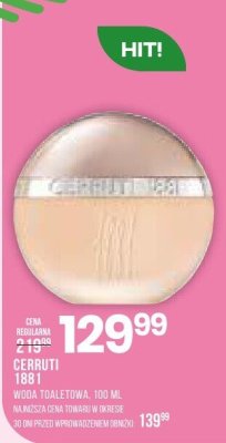 Perfumy CERRUTI 1881 woda toaletowa promocja w Drogerie Natura