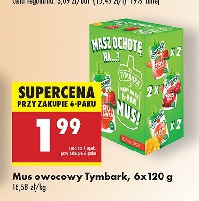 Musy mix Tymbark mus 100% owoców promocja