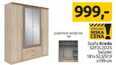 Szafa Kredo SZFD4D promocja w Black Red White
