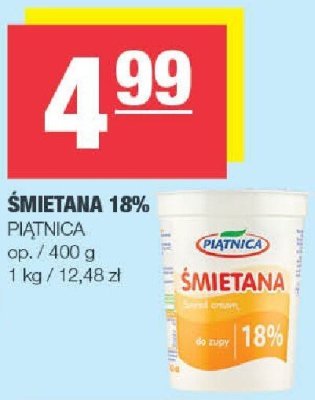 Śmietana 18% Piątnica promocja w SPAR