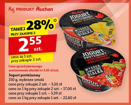 Jogurt proteinowy mango-marakuja Auchan promocja