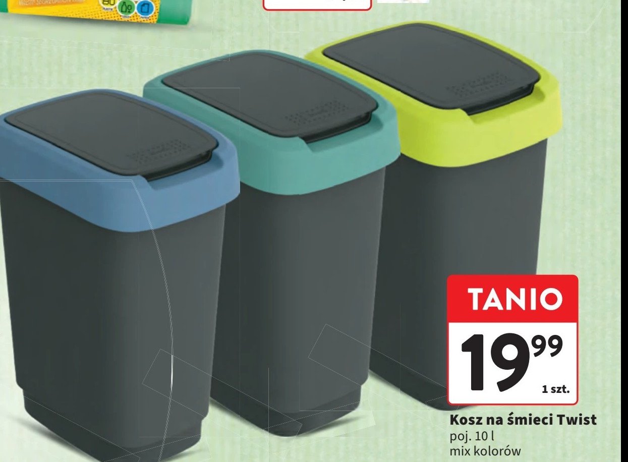 Kosz na śmieci twist 10 l Rotho promocja w Intermarche