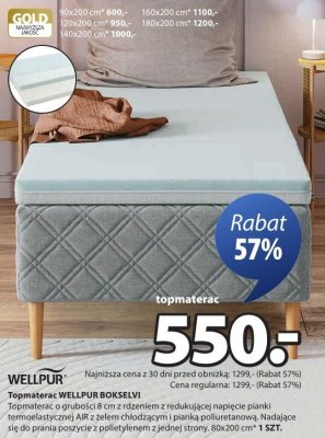 Topmaterac WELLPUR BOKSELVI promocja w Jysk