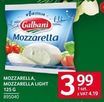 Mozzarella, Mozzarella light Galbani 125 g promocja w Selgros