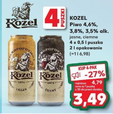 Piwo Kozel ciemne promocja w Kaufland