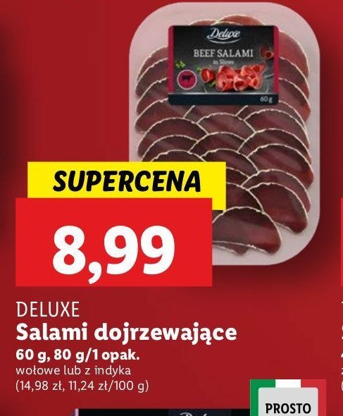 Salami wołowe Deluxe promocja w Lidl