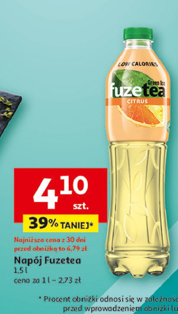 Herbata mrożona green citrus no sugar Fuzetea promocja