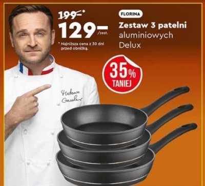 Zestaw 3 patelni aluminiowych Delux FLORINA promocja w Biedronka