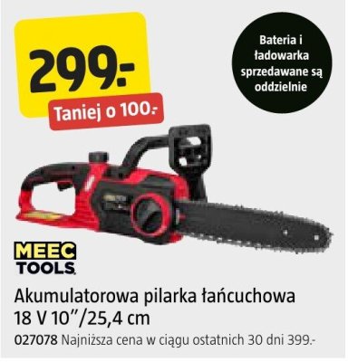 Pilarka łańcuchowa akumulatorowa MEEC TOOLS 18 V 10''/25,4 cm promocja w Jula