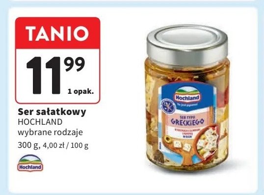 Ser sa艂atkowy w kostkach z oliwkami i papryk膮 w oleju Hochland promocja