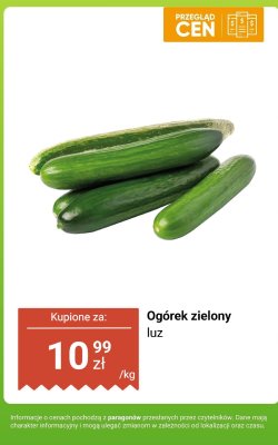 Ogórek zielony luz promocja w Dino