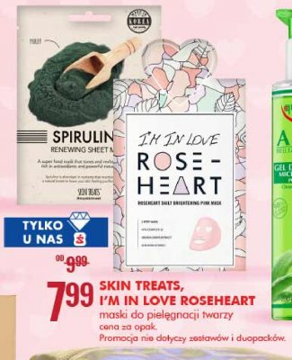 Maseczka w p艂achcie roseheart daily brightening pink I'm in love rose-heart promocja