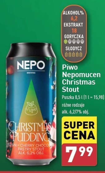 Piwo Nepomucen christmas pudding promocja w Aldi