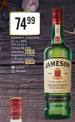 Whiskey Jameson promocja w Dino